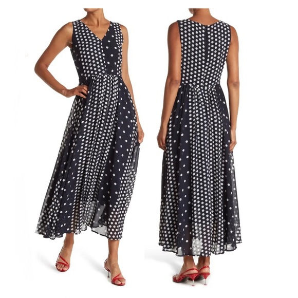 Robe Tahari Femme Taille 10 - Bleu Et Blanc Rayé, Halter, Longueur Genou, Coton, Avec étiquettes